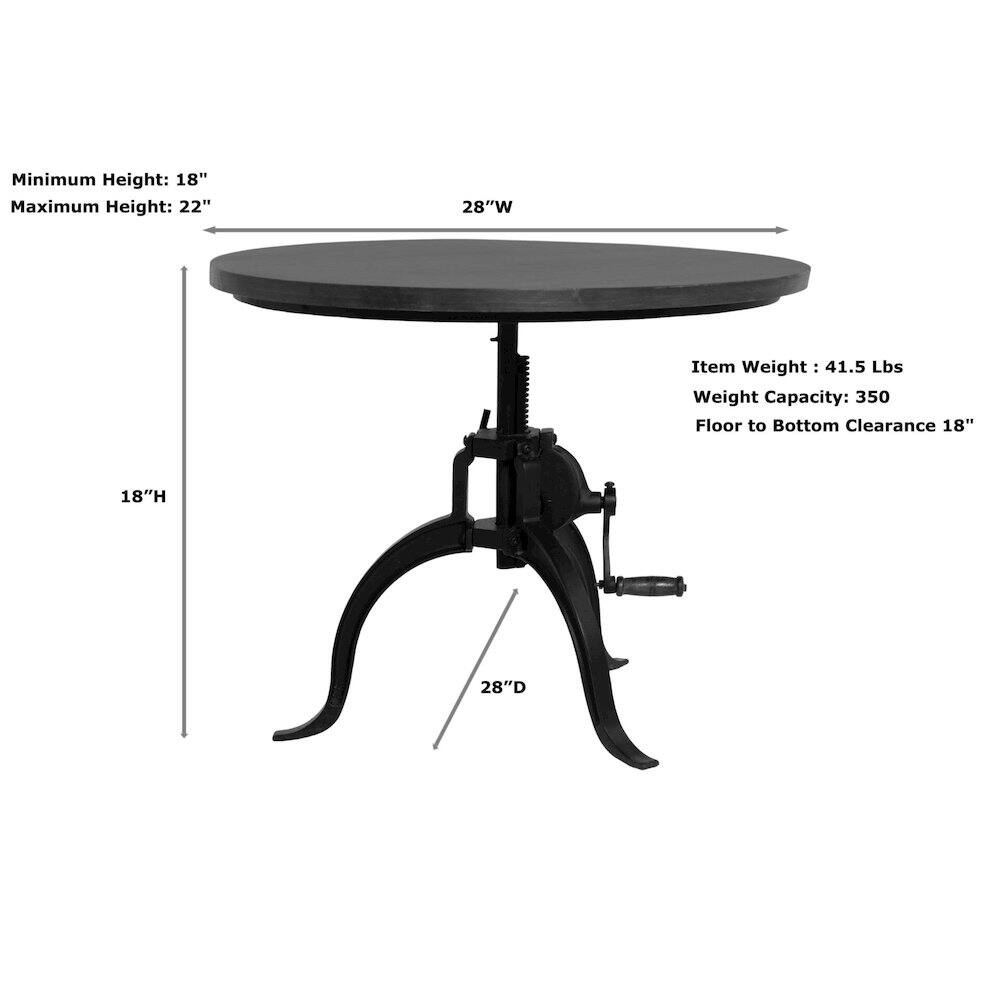 Minimum Height: 18"  
Maximum Height: 22"  
28"W  

Item Weight: 41.5 Lbs  
Weight Capacity: 350  
Floor to Bottom Clearance: 18"  

18"H  
28"D