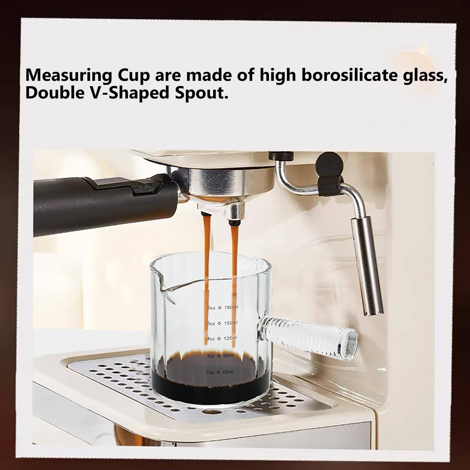 Dapper Styles Glass Espresso Cup Double Shots Measuring With Handle For ...