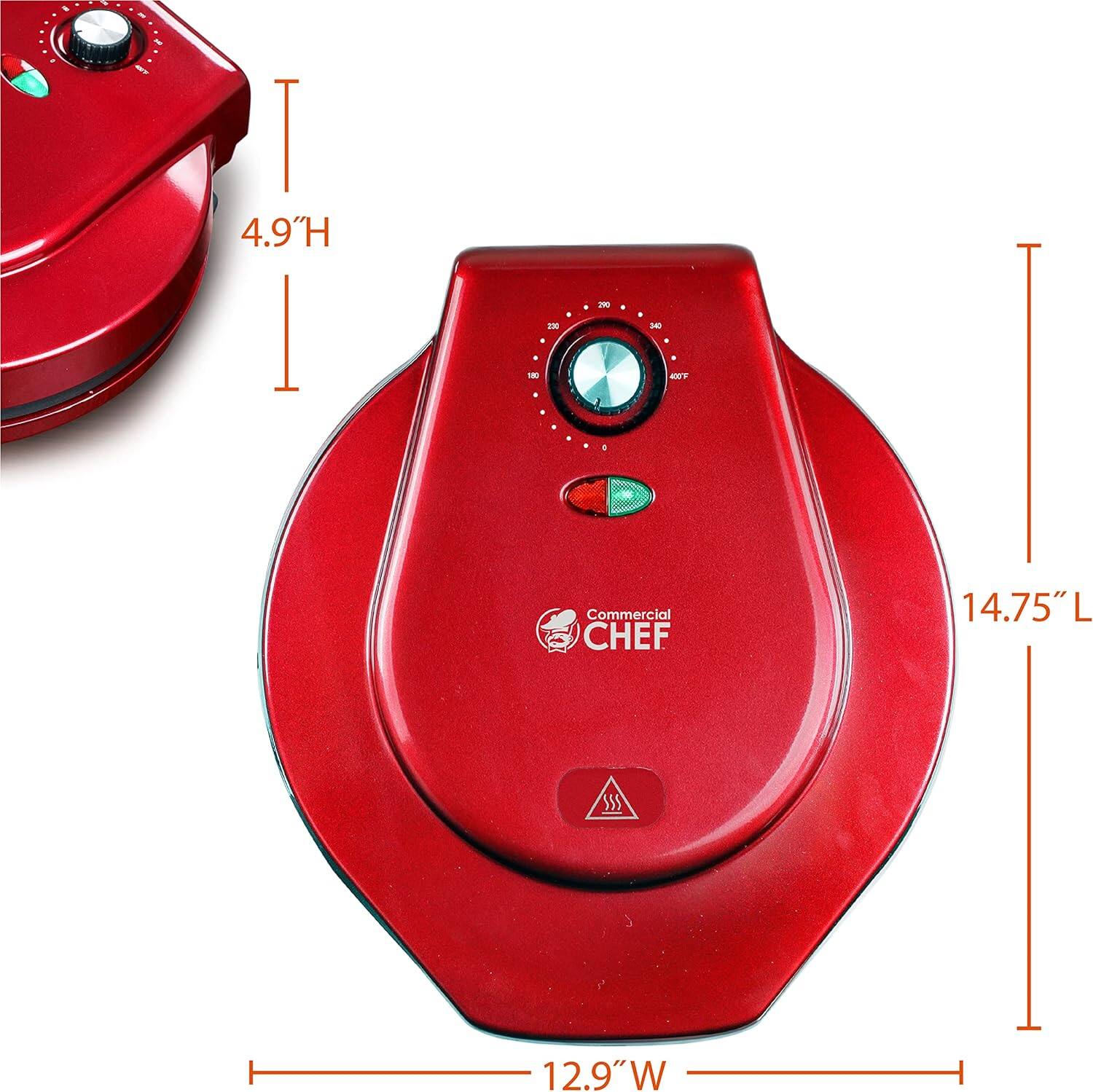 I 4.9"H - LA - eT Commercial CHEF 14.75" L 55 12.9"W

Corrected: 4.9"H x 14.75"L x 12.9"W
