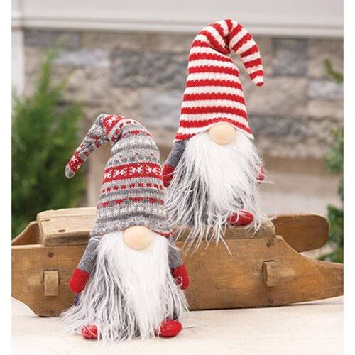 Angle. BreeBe - Santa Gnome with Striped Hat 2 Asstd. - Multicolor.