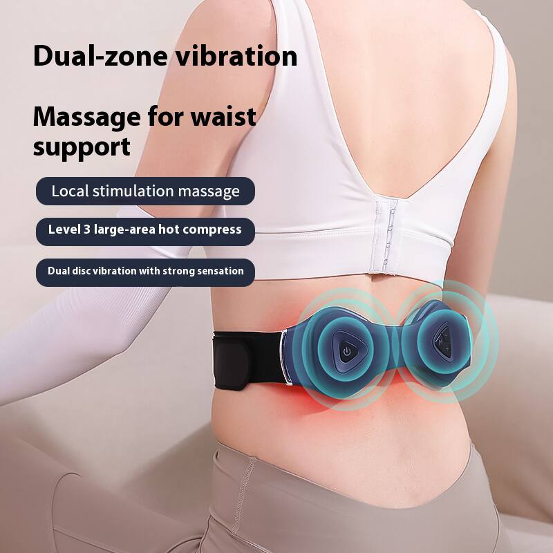 Dual-zone vibration massage for waist support  
Local stimulation massage  
Level 3 large-area hot compress  
Dual disc vibration with strong sensation