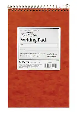 Ampad - Gold Fibre Notepad, 5" x 8", College Ruled, White, 80 Sheets/Pad - Ivory