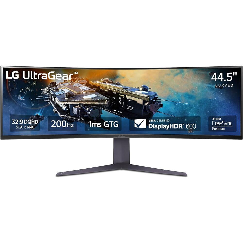 LG UltraGear™ 44.5" Curved 32:9 DQHD 5120 x 1440 200Hz 1ms GTG VESA Certified DisplayHDR 600 AMD FreeSync Premium