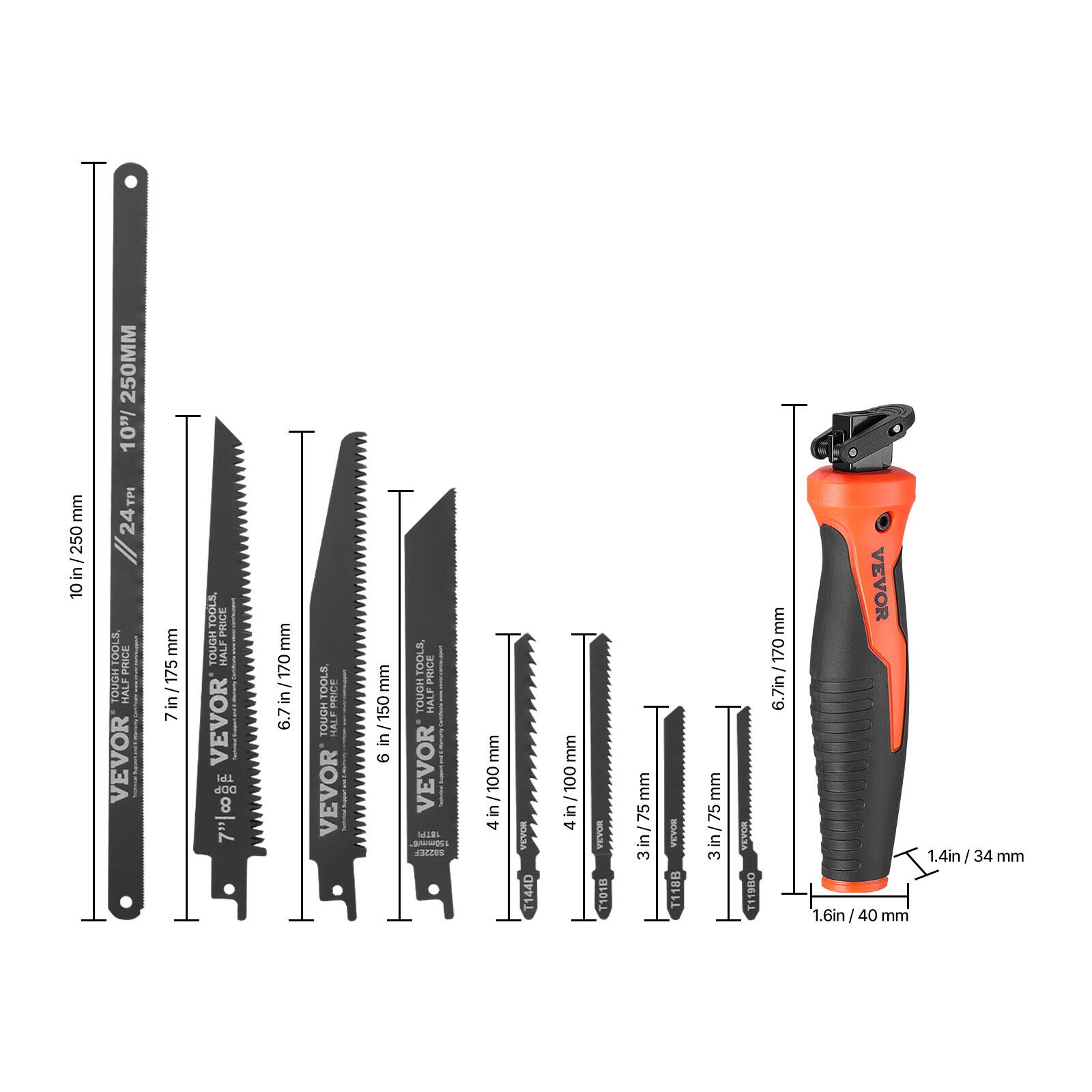 - 10" / 250MM
- 7" / 175MM
- 6.7" / 170MM
- 6" / 150MM
- 4" / 100MM
- 3" / 75MM
- 1.4" / 34MM
- 1.6" / 40MM

- 24TPI
- 24TPI
- 24TPI
- 24TPI
- 24TPI
- 24TPI
- 24TPI
- 24TPI

- TOUGH HALF
- TOUGH HALF
- TOUGH HALF
- TOUGH HALF
- TOUGH HALF
- TOUGH HALF
- TOUGH HALF
- TOUGH HALF

- VEVOR
- VEVOR
- VEVOR
- VEVOR
- VEVOR
- VEVOR
- VEVOR
- VEVOR

- T144D
- T118B
- T11900
- T1018