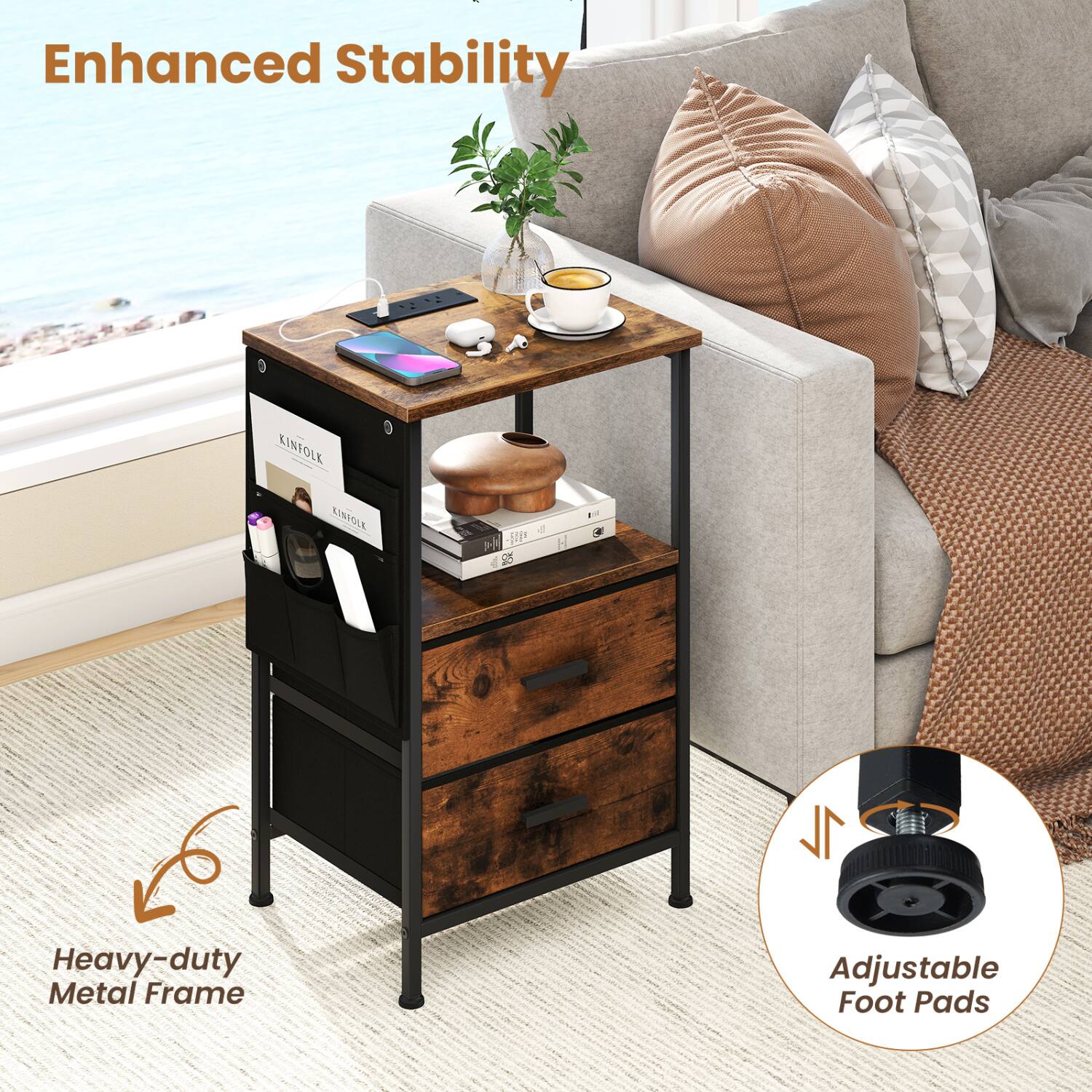 Enhanced Stability

KINFOLK KINFOLK

Heavy-duty Metal Frame
Adjustable Foot Pads