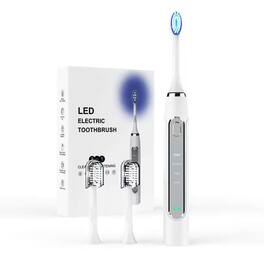 Cluzine - Sonic Electric Toothbrush for Adults Smart Rechargeable IPX7 Waterproof Soft Bristles Multiple Cleaning Modes - White