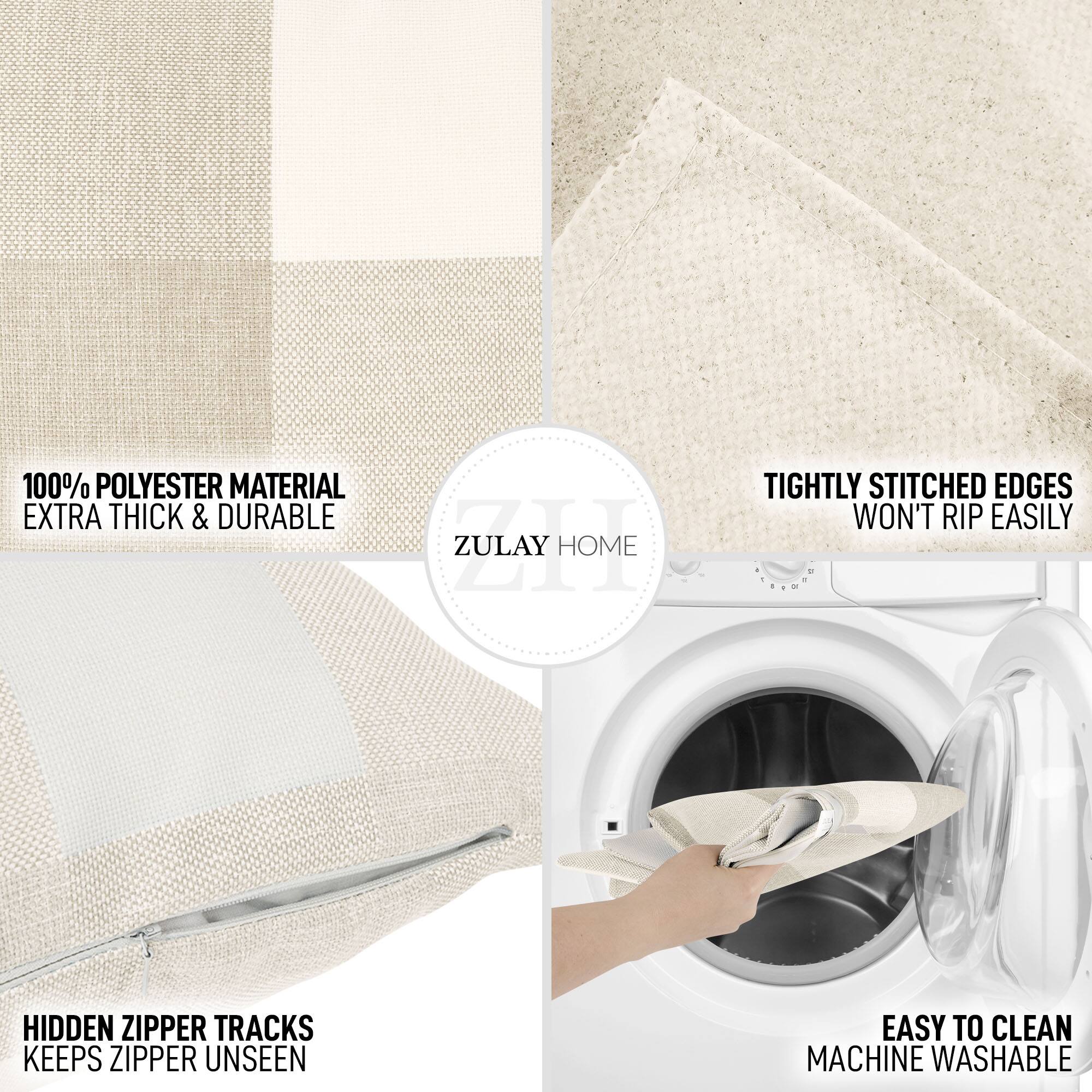 100% Polyester Material  
Extra Thick & Durable  

Tightly Stitched Edges  
Won't Rip Easily  

Hidden Zipper Tracks  
Keeps Zipper Unseen  

Easy to Clean  
Machine Washable