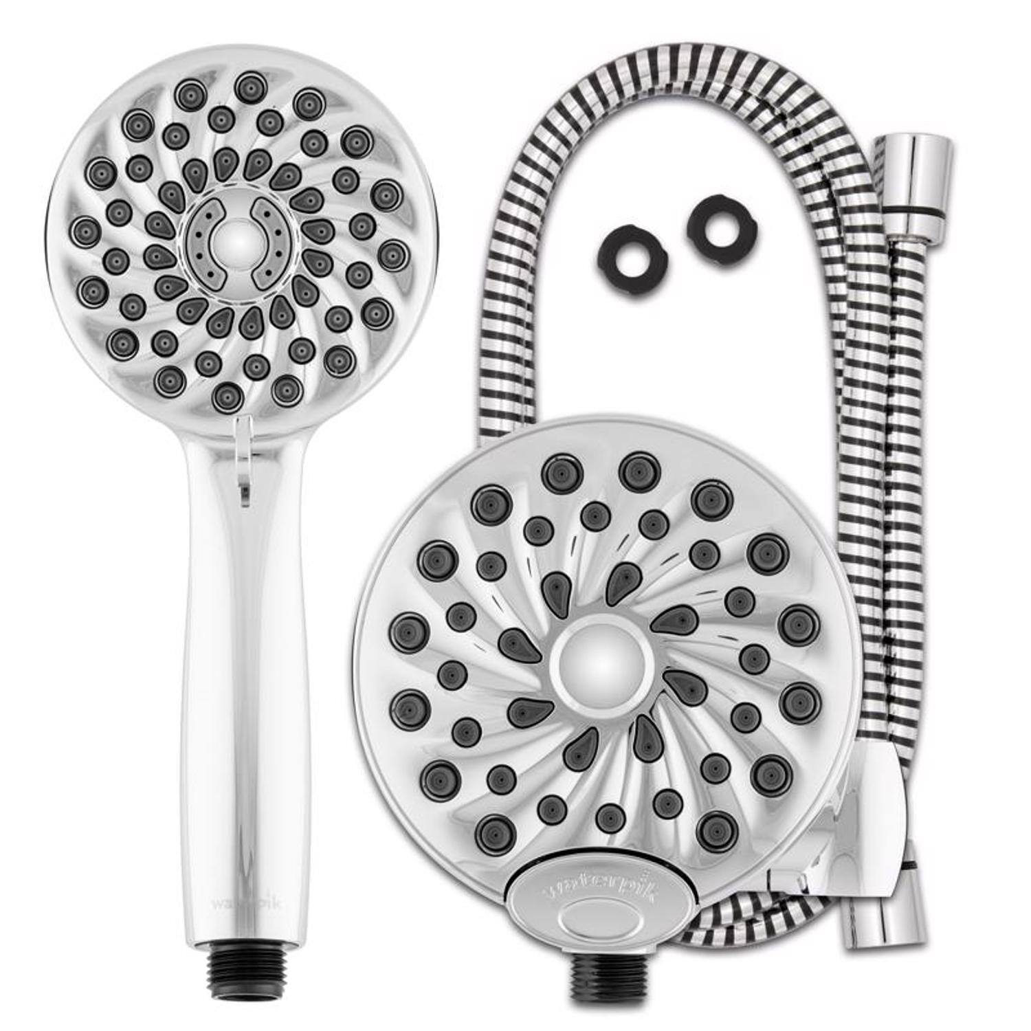 Angle. Waterpik - Waterpik PowerPulse Chrome 8 settings Showerhead Combo 1.8 gpm - Chrome.