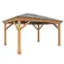 Alt View 12. Yardistry - 12' x 16' Meridian Gazebo - Brown.