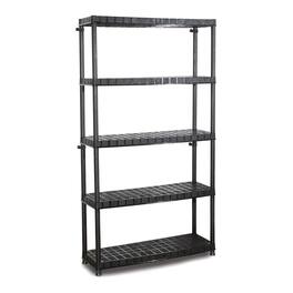 Ram Quality Products - Optimo 16 inch 5 Tier Plastic Storage Shelves - Black