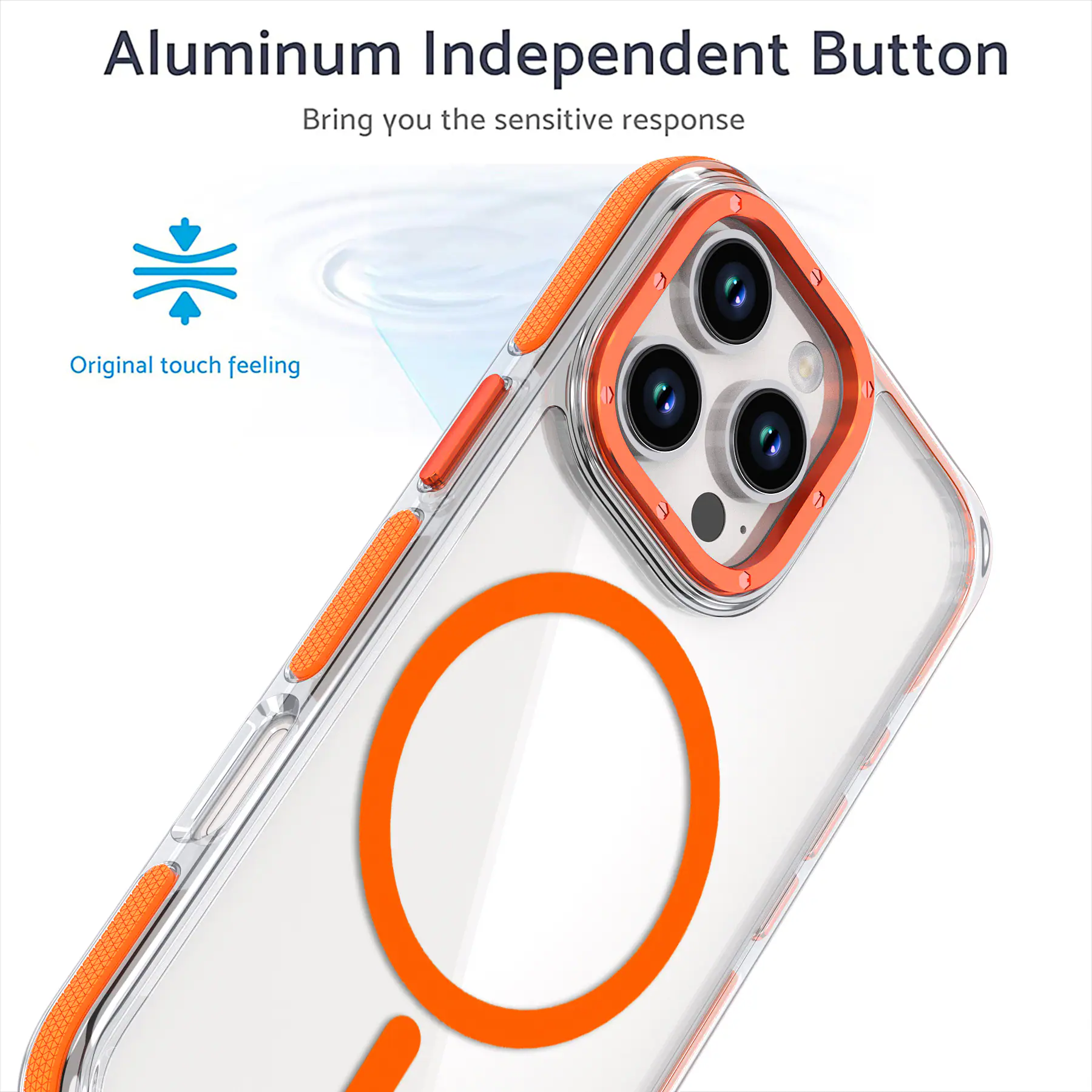 Aluminum Independent Button  
Bring you the sensitive response  
Original touch feeling