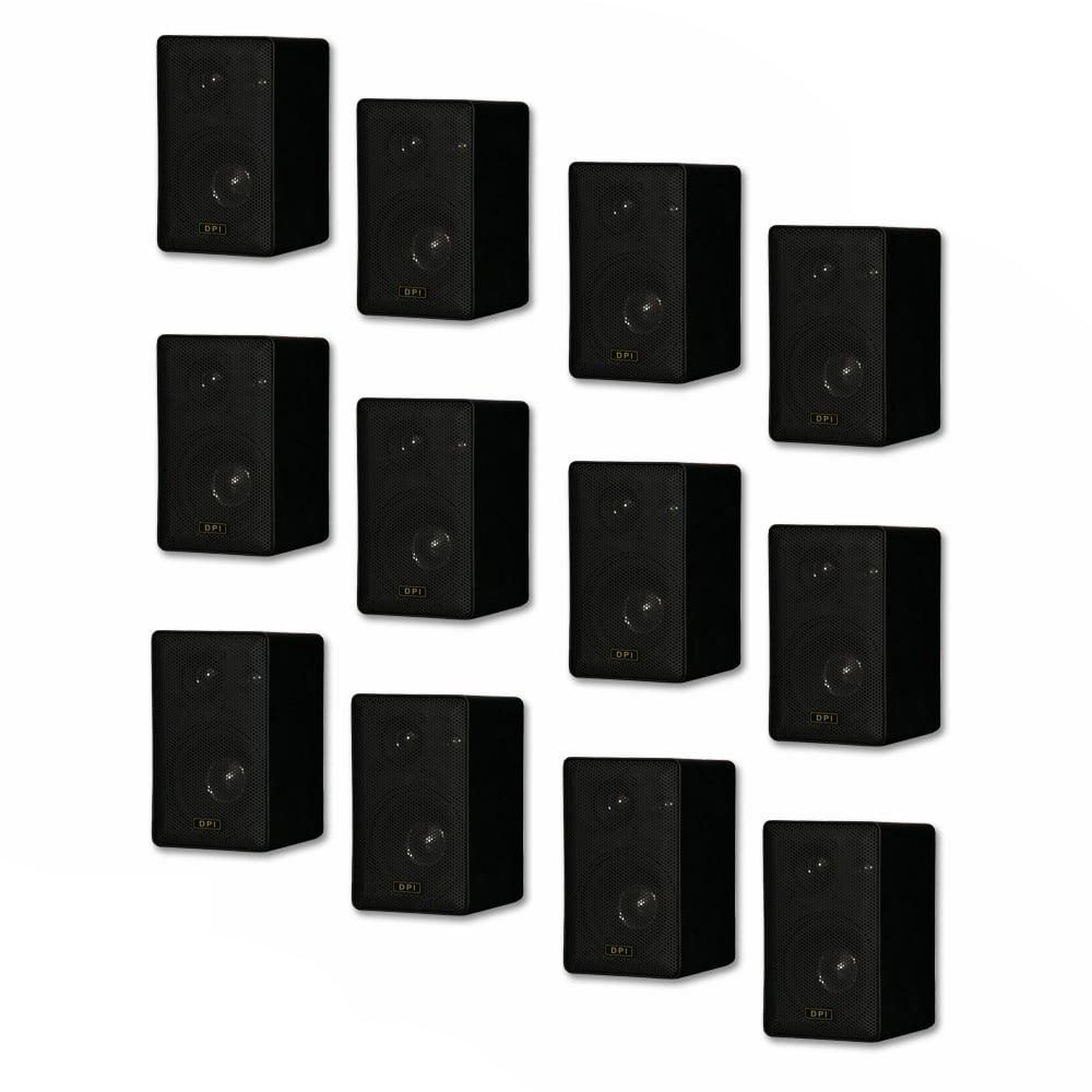 Goldwood - DPI-60B Indoor or Outdoor 3 Way Speakers Mountable 6 Pair Pack - Black