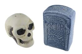 Nerd Block - Graveyard Skull and Tombstone Salt and Pepper Shakers - Multicolored