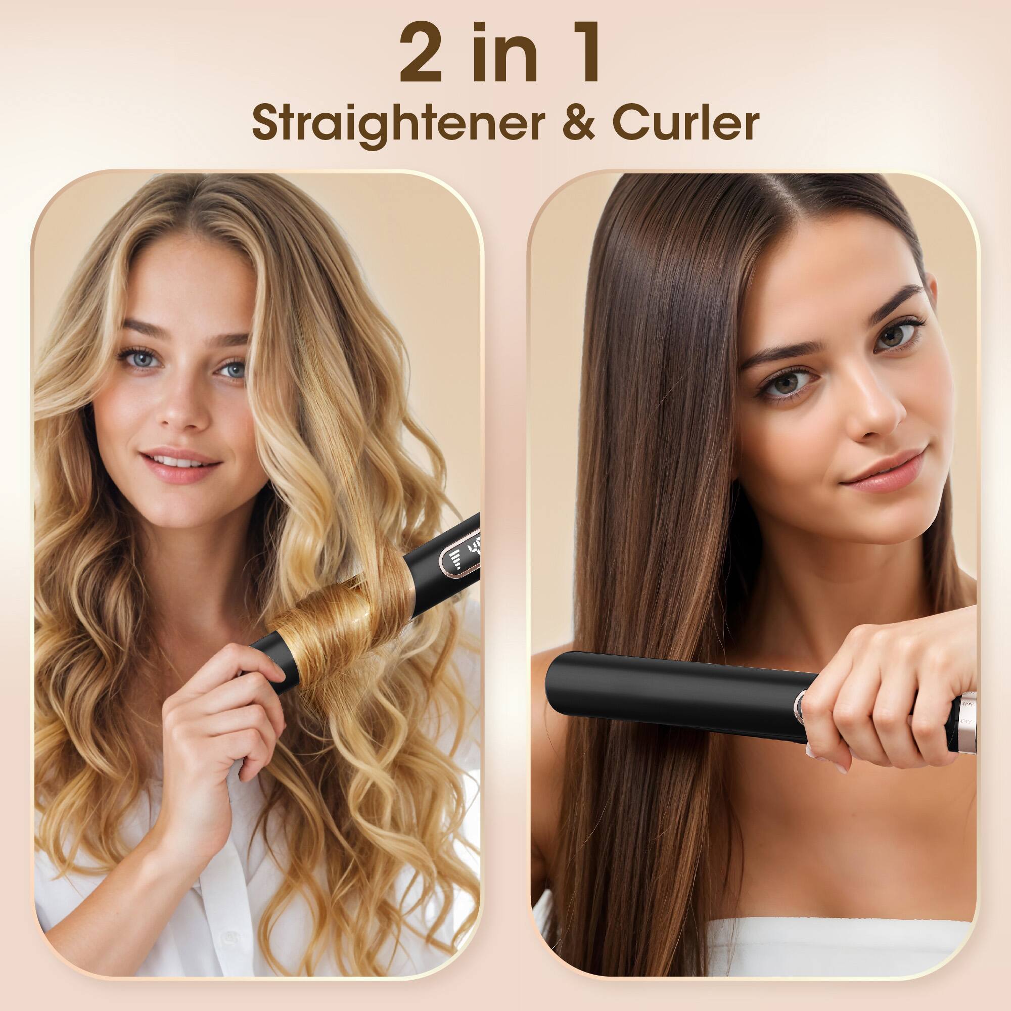 2 in 1 Straightener & Curler