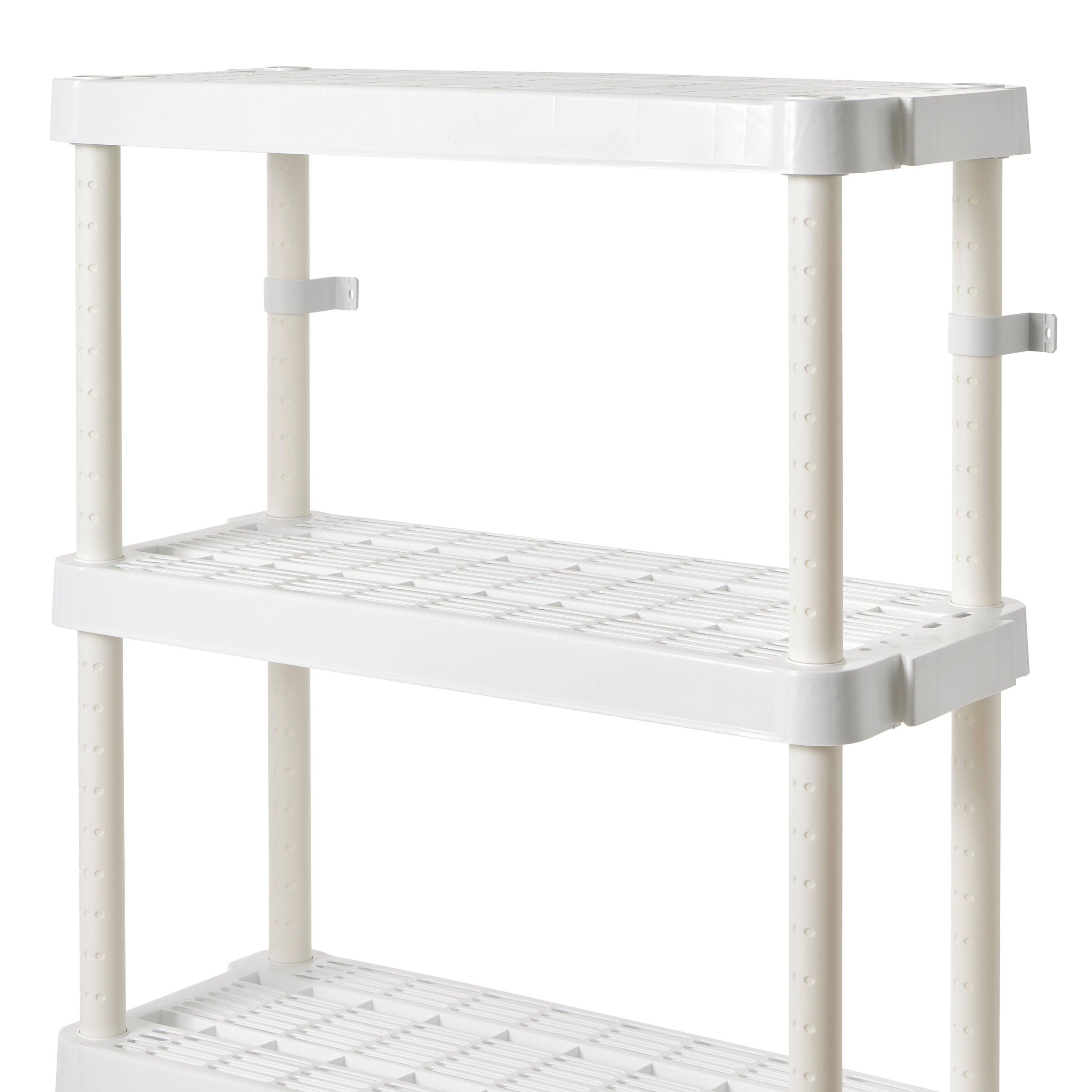 Alt View 5. Gracious Living - Gracious Living 4 Shelf Adjustable Height Medium Duty Storage, White (3 Pack) - White.