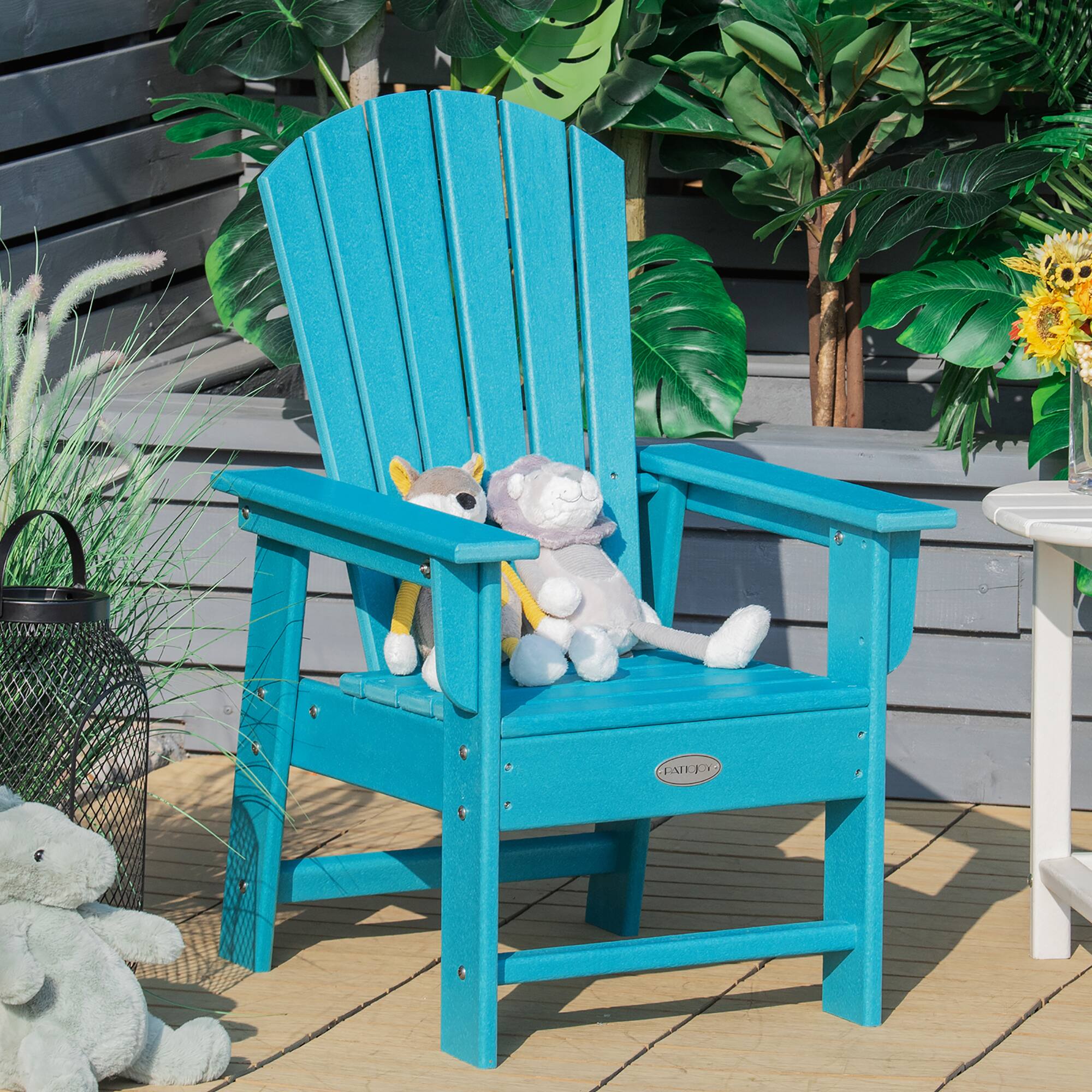Alt View 1. Costway - Costway Patio Kids' Adirondack Chair Seat Weather Resistant for Ages 3-8 - Turquoise.