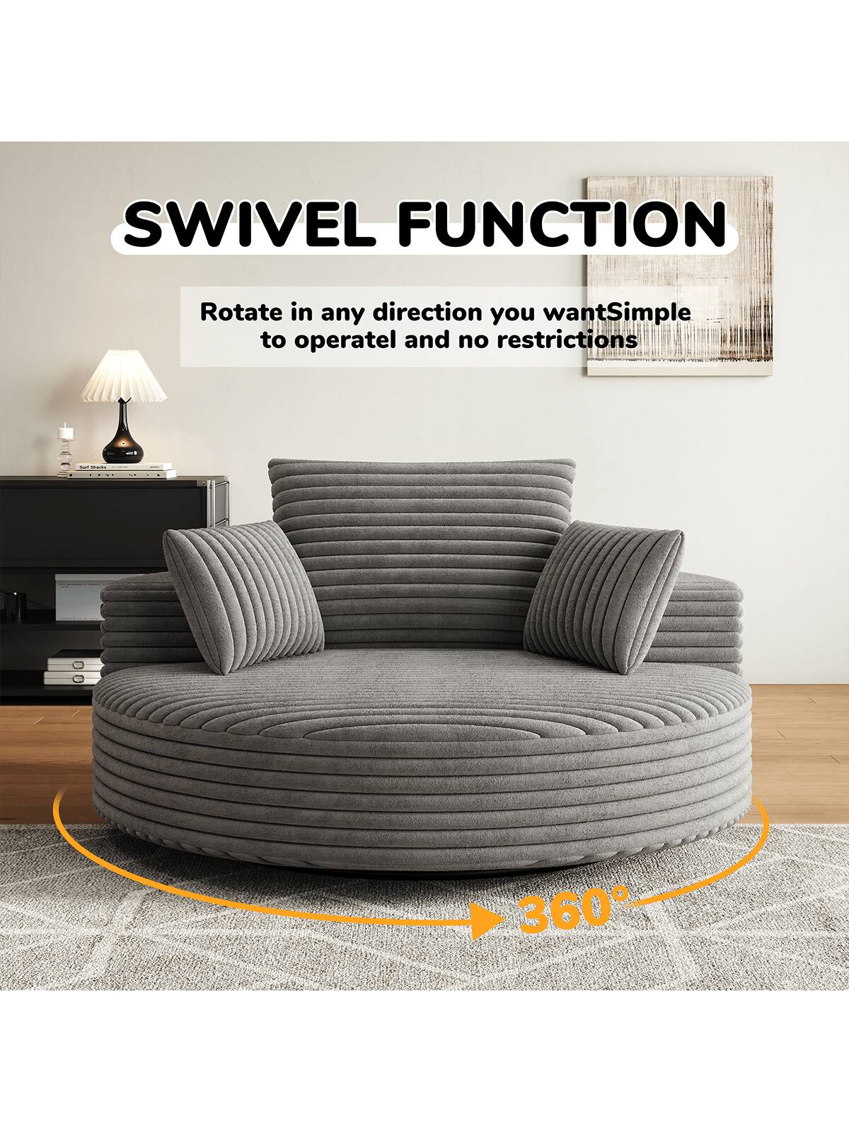 SWIVEL FUNCTION

Rotate in any direction you want. Simple to operate and no restrictions.

360°