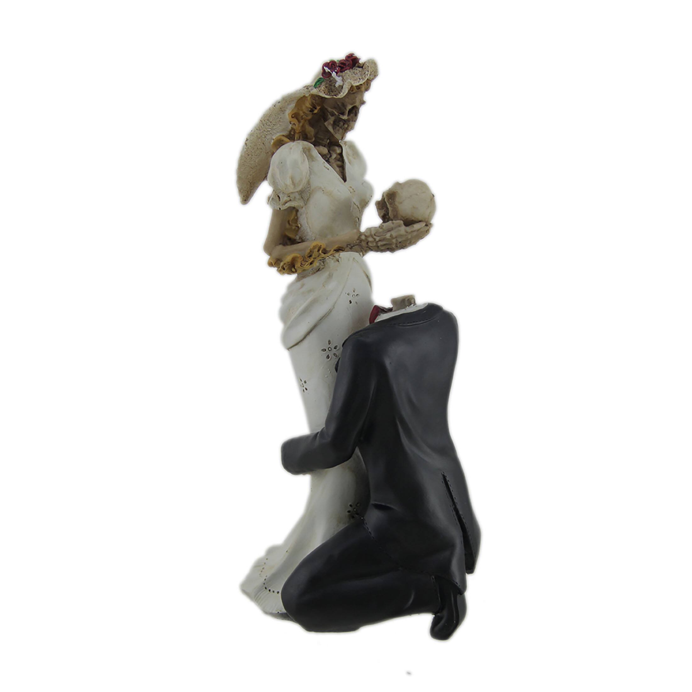 Alt View 1. Zeckos - Skeleton Bride and Groom Wedding Couple Statue - Multicolored.