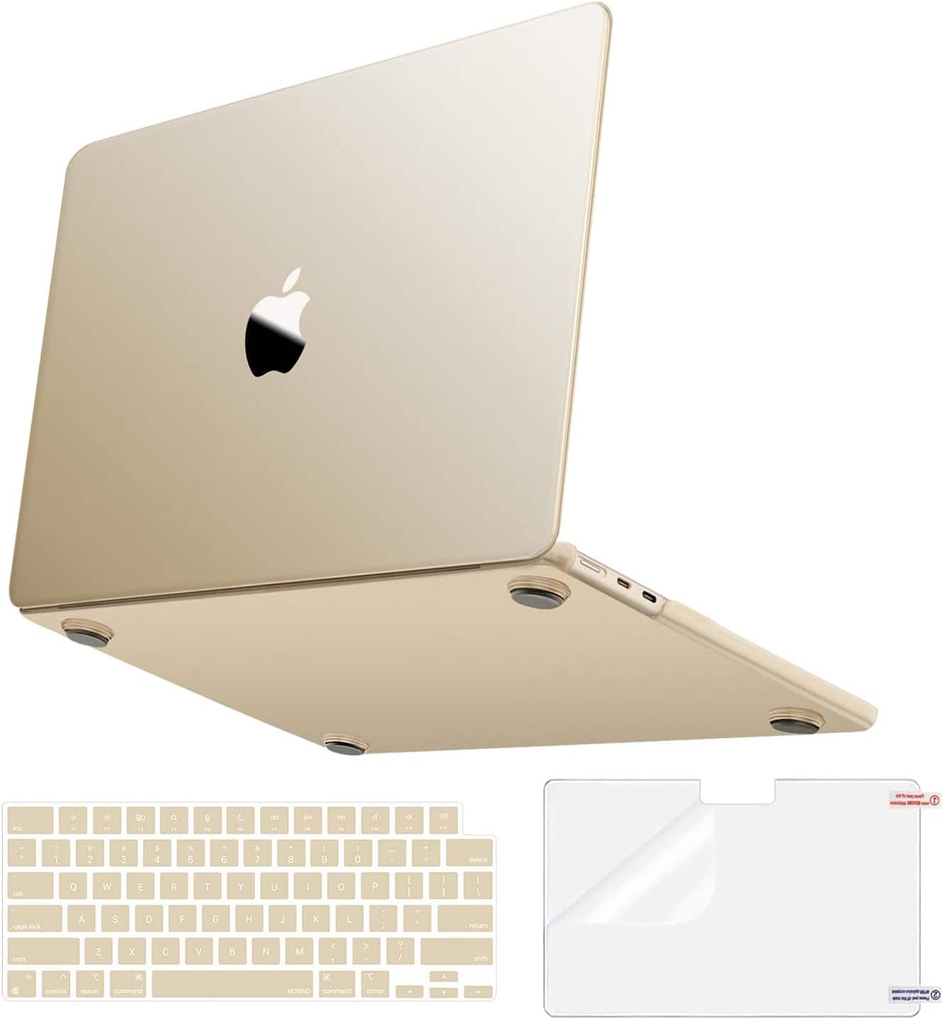 mosiso - MacBook Air 15-inch 3-in-1 Hard Shell Case Kit A3448 A3241 A3114 A2941 - Starlight Clear