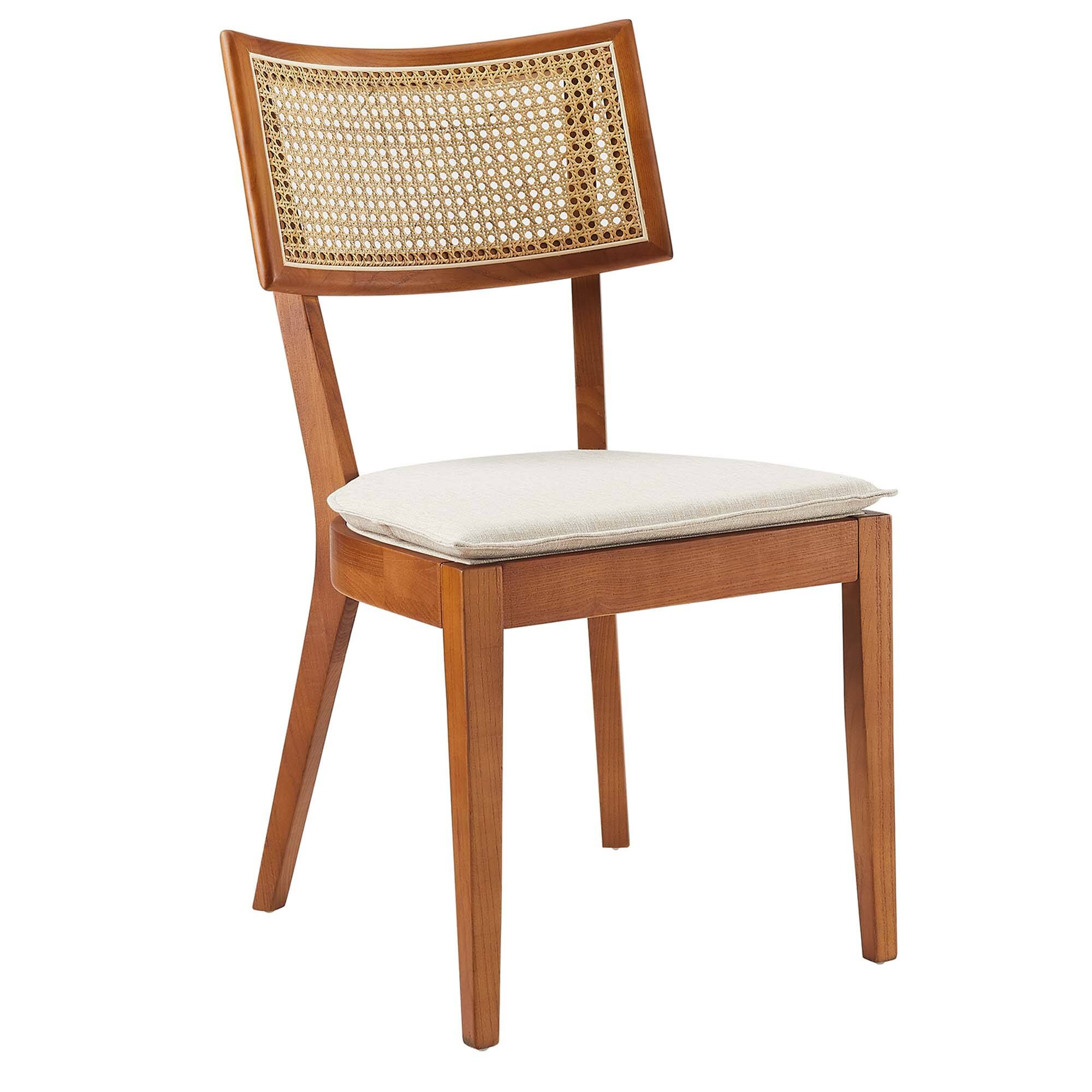 Back. Modway - Caledonia Fabric Upholstered Wood Dining Chair Set of 2 by Modway - Brown.