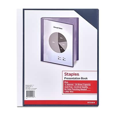 Staples - Letter Clear Cover Presentation Book, (21619) - Blue price history on PriceWatchPro