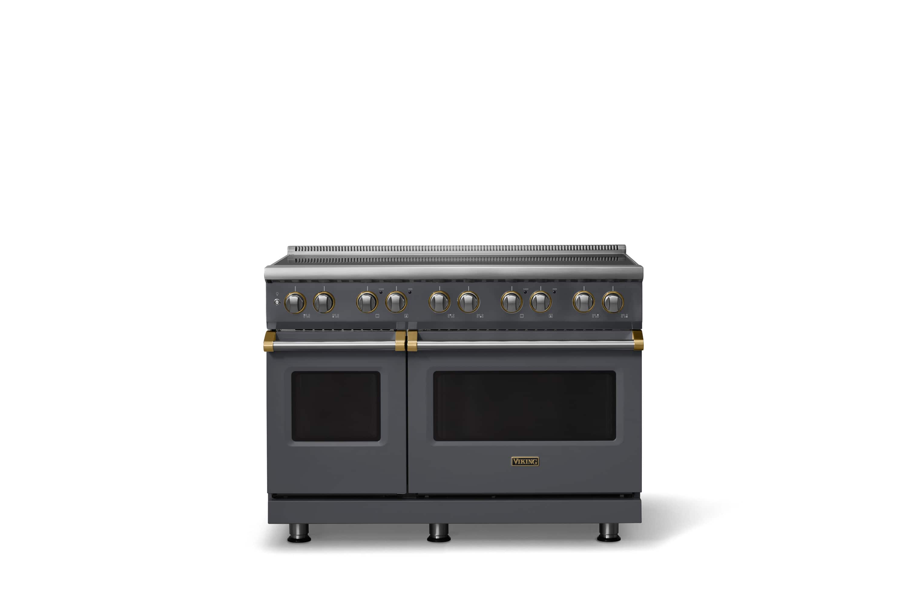 Viking - 48 in. Wide 6 Elements Pro 5 Series 7.3 Cu.Ft. Freestanding 6 Element Induction Convection Range with Brushed Brass Trim - Cast Black price history on PriceWatchPro