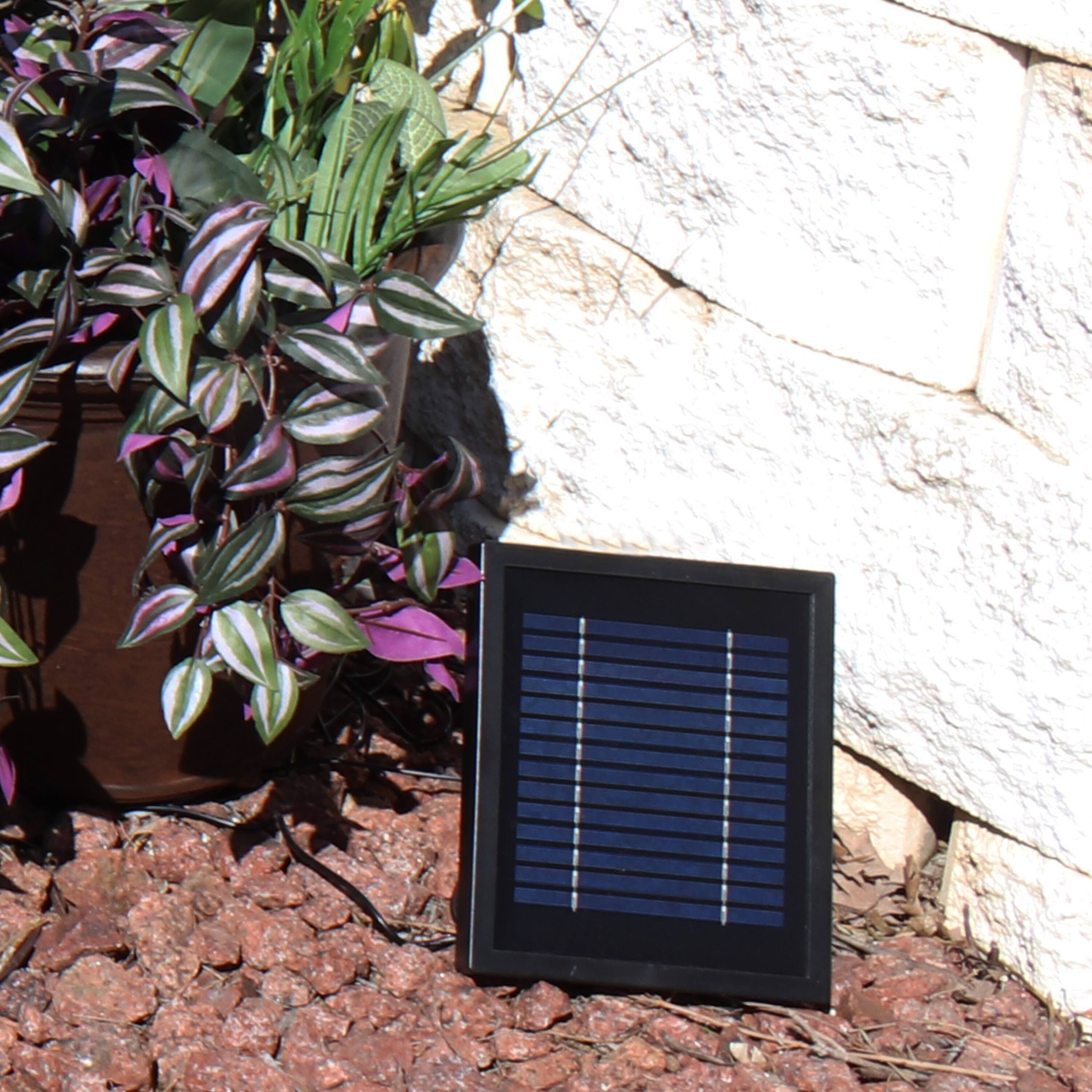 Alt View 7. Sunnydaze - Ball Solar Water Fountain with Battery/LED Lights - 32 in - Black.