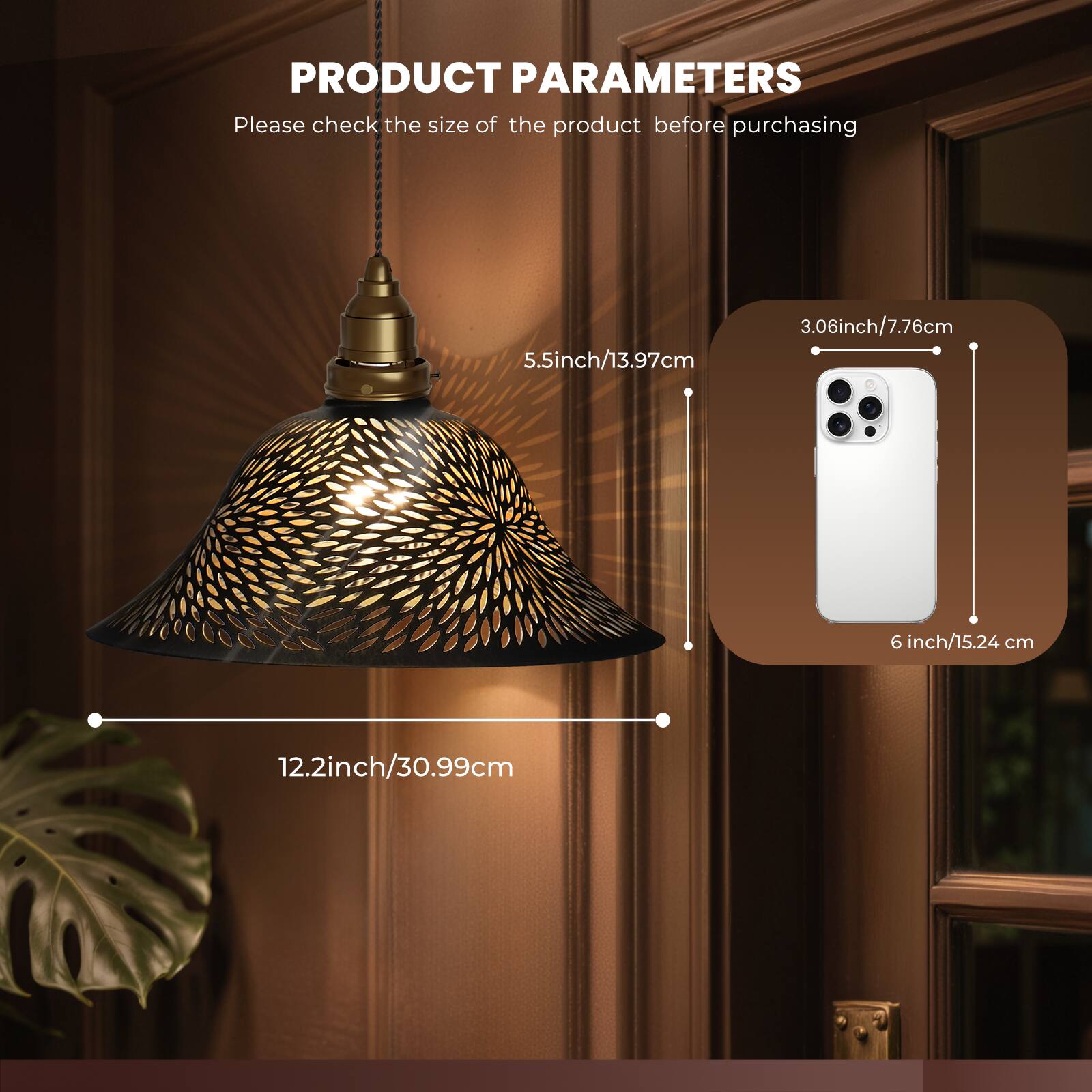 PRODUCT PARAMETERS  
Please check the size of the product before purchasing  

5.5 inch/13.97 cm  
3.06 inch/7.76 cm  
6 inch/15.24 cm  
12.2 inch/30.99 cm