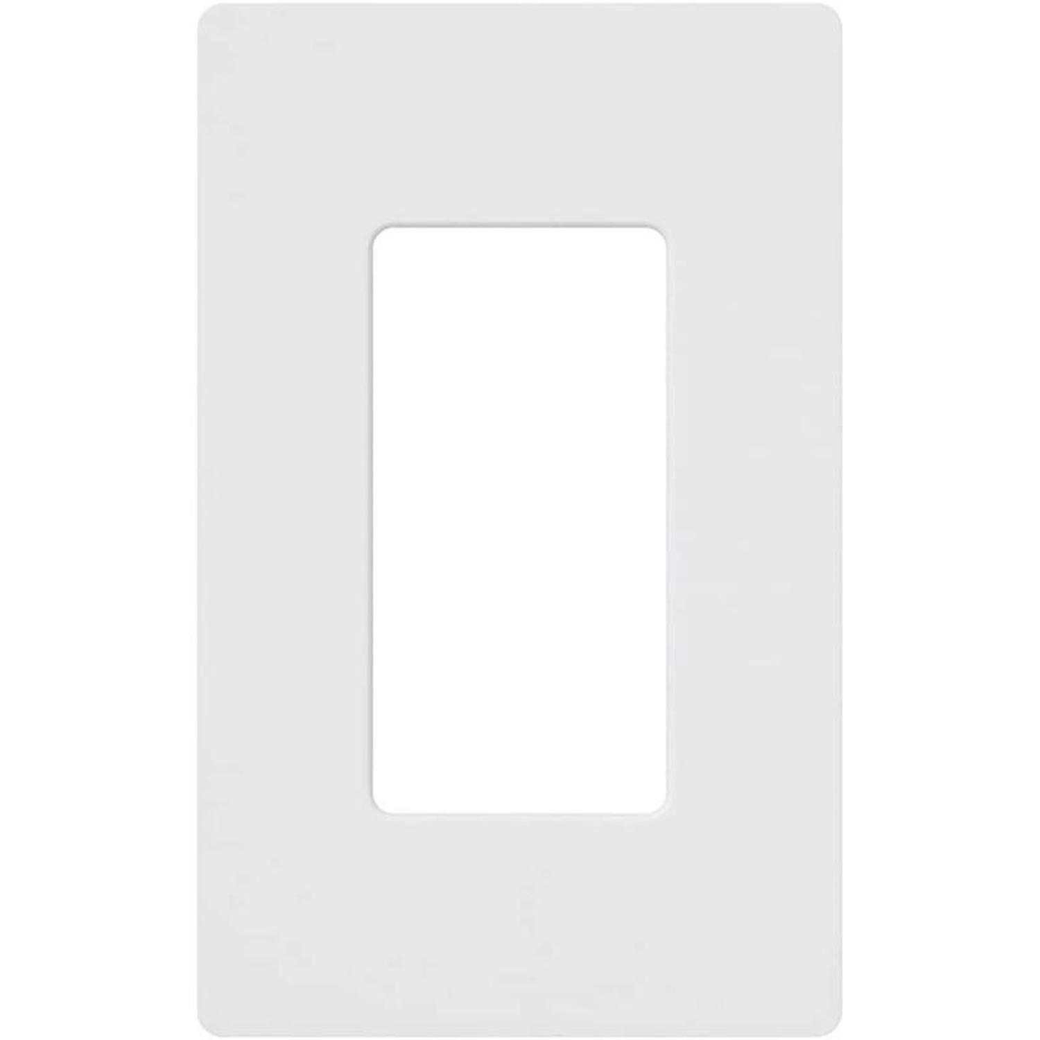 Left. Lutron - Lutron Claro White 1 gang Plastic Wall Plate 1 pk - White.