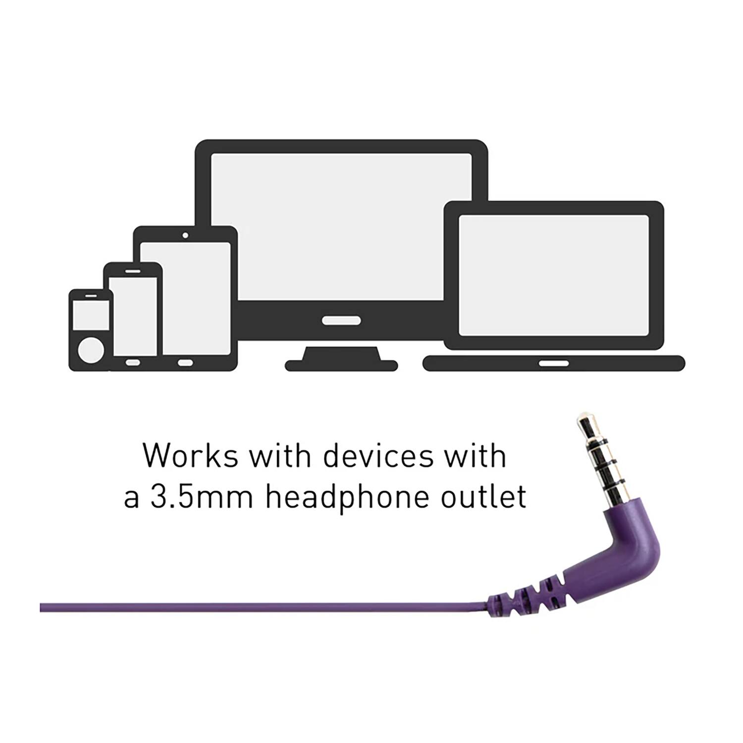 Works with devices with a 3.5mm headphone outlet