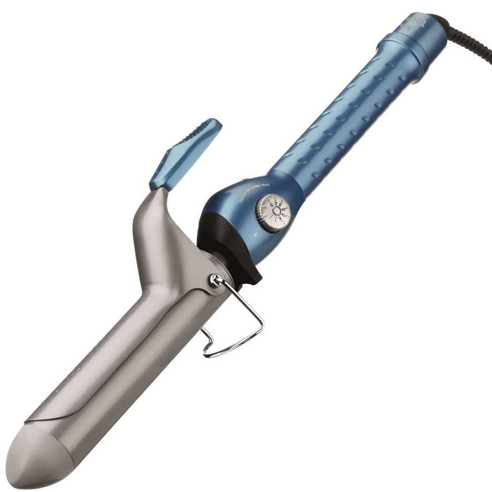 Front. Babyliss - BaByliss PRO Nano Titanium 1 1/4" Spring Curling Iron Item No. BNT125S - Blue.