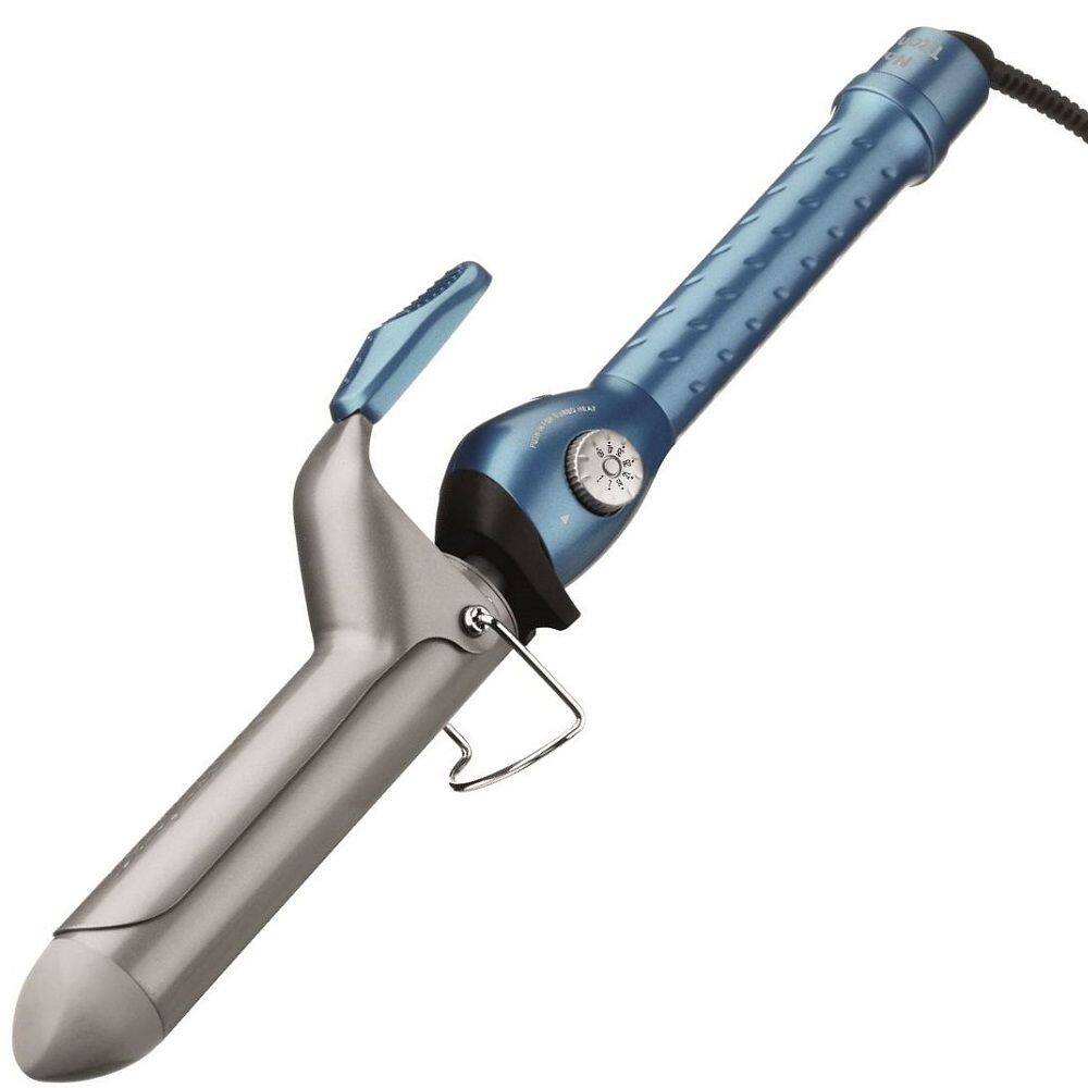 Front. Babyliss - BaByliss PRO Nano Titanium 1 1/4" Spring Curling Iron Item No. BNT125S - Blue.