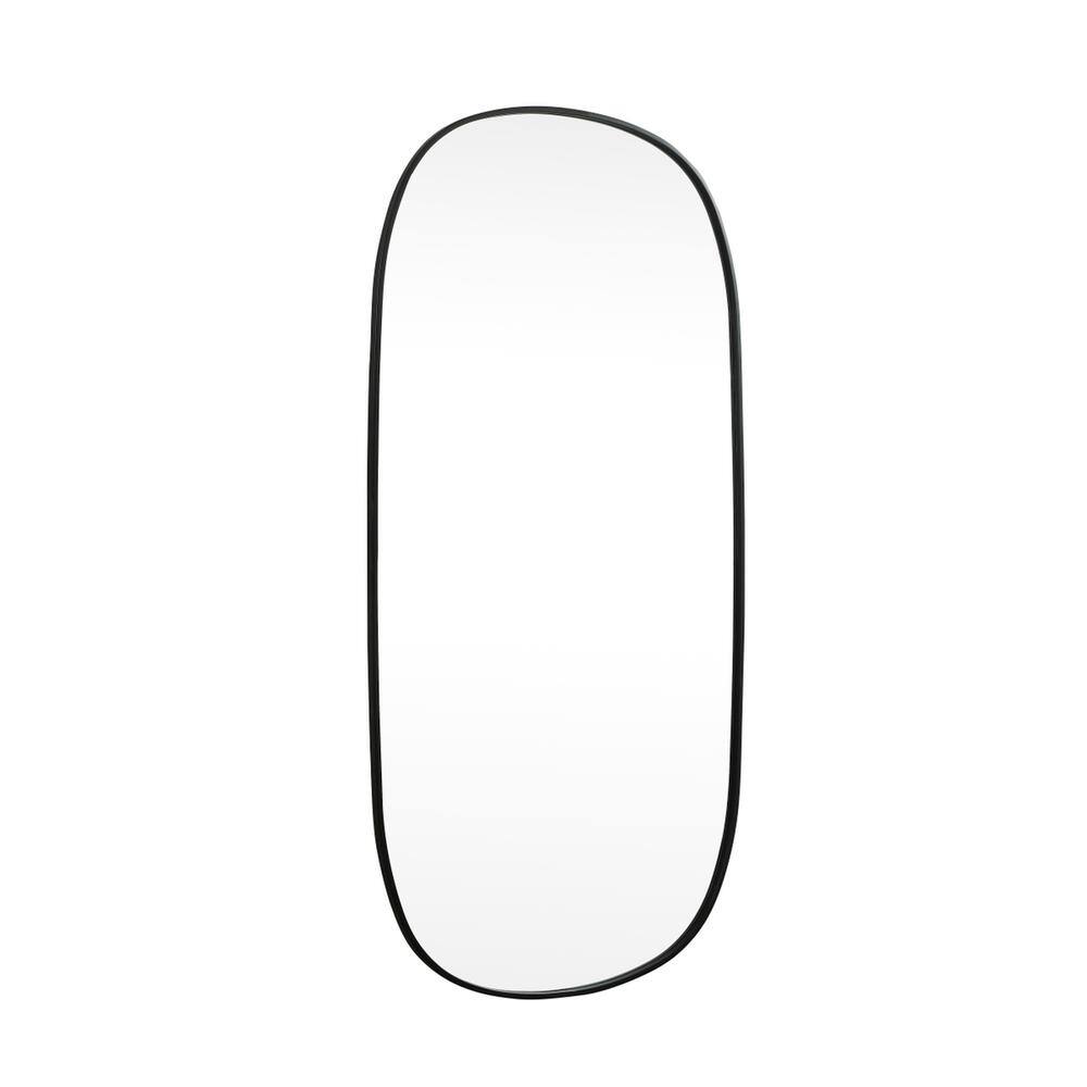 Alt View 1. Elegant Decor - Metal Frame Oval Mirror 30x60 Inch in Black - Black.