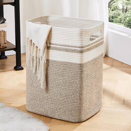 Vulpecula Spade - Laundry Hamper-Laundry Basket,Tall Cotton Storage Basket with Handles - Yellow variegated