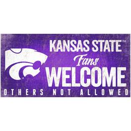 Fan Creations - Kansas State Wildcats 6" x 12" Fans Welcome Sign - Multicolor