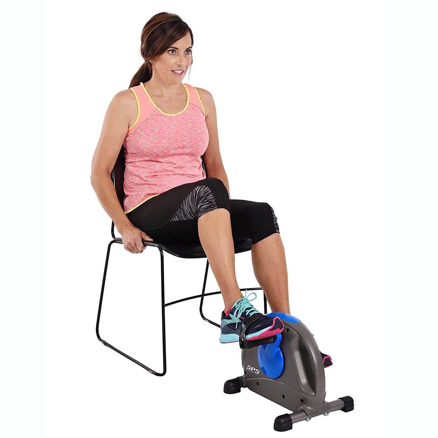 Alt View 3. Stamina Products - Stamina Compact Adjustable Mini Exercise Bike with Smooth Pedal System, Blue - Blue.