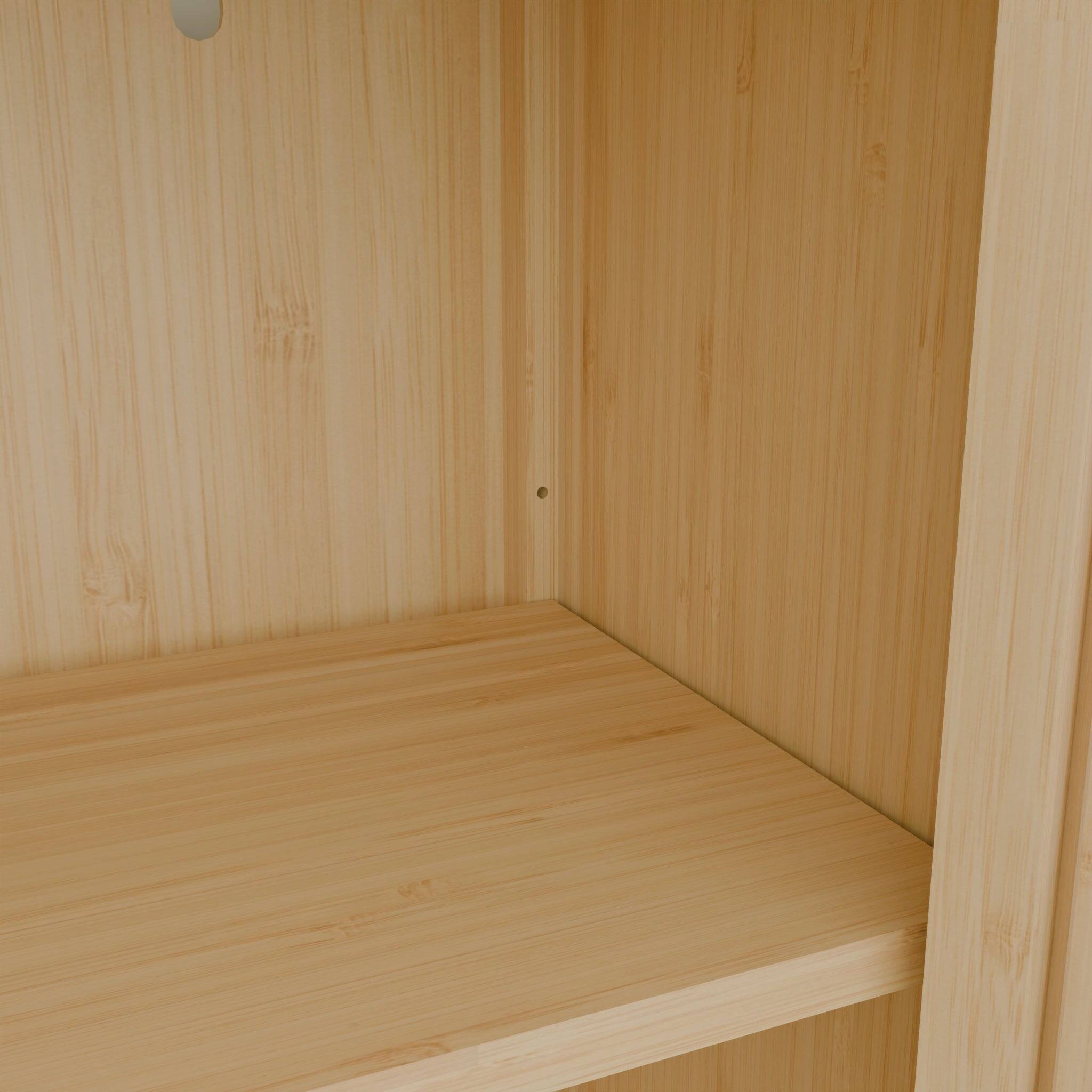 Alt View 8. Boyel Living - Forty Two Inch Bamboo Storage Cabinet Multi Scene Use with Open Shelves Shoe or Bathroom Cabinet - Natural.