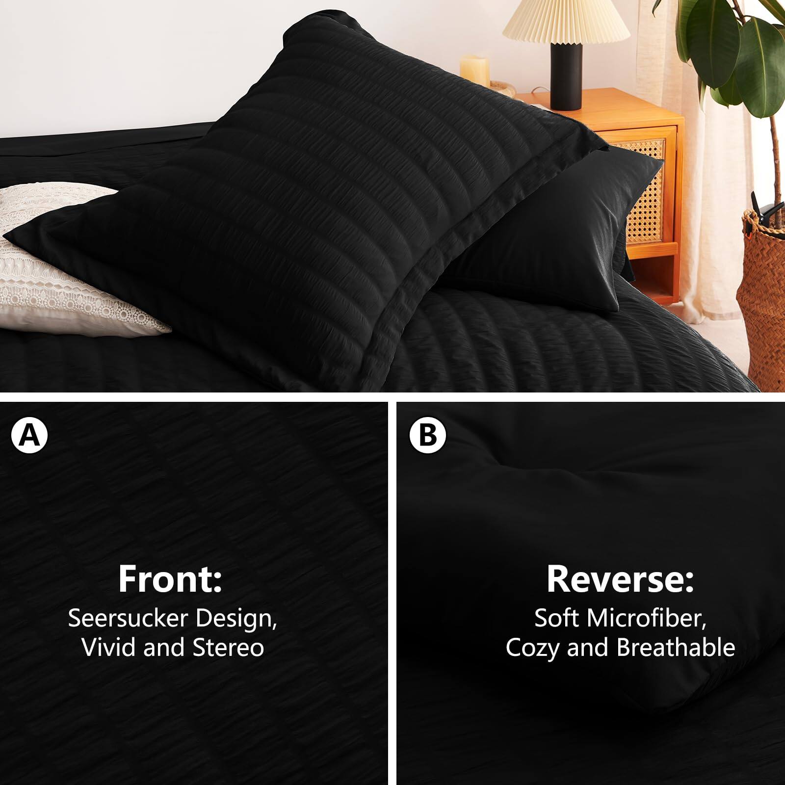 A Front: Seersucker Design, Vivid and Stereo  
B Reverse: Soft Microfiber, Cozy and Breathable