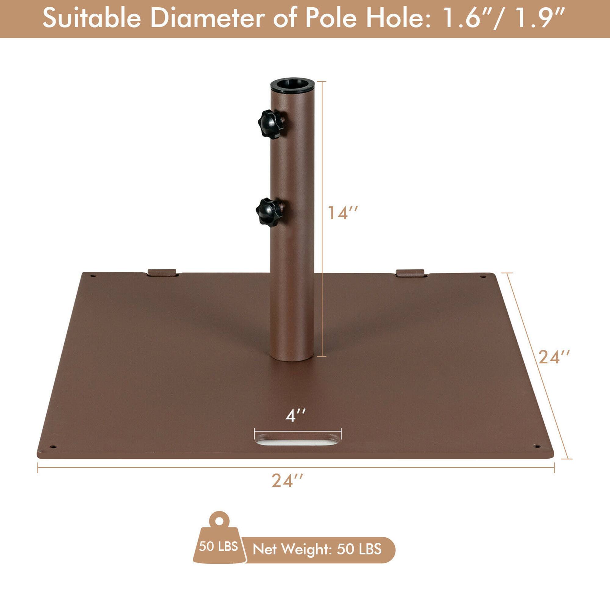 Suitable Diameter of Pole Hole: 1.6"/ 1.9"

14"

24"

4"

24"

Net Weight: 50 LBS