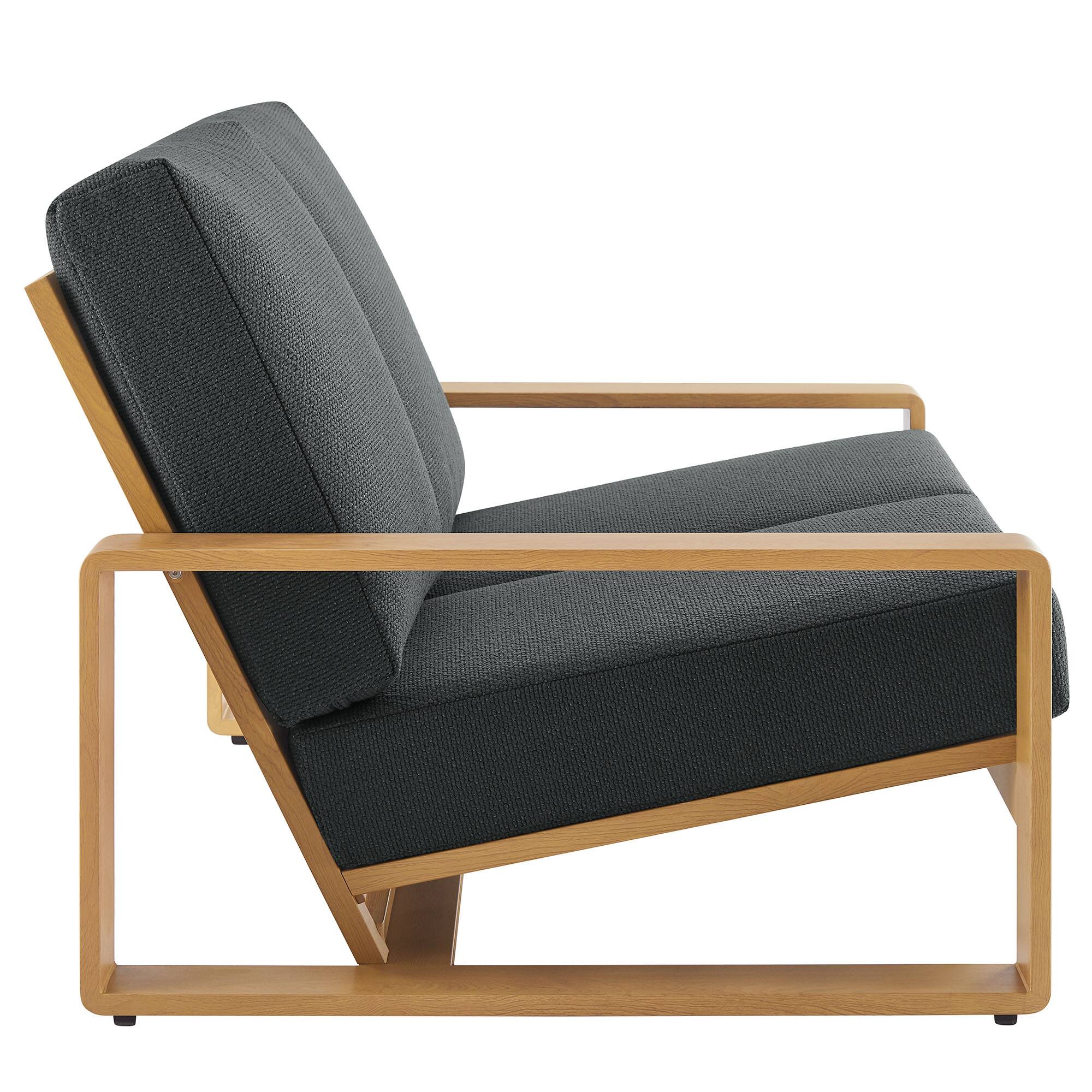 Alt View 2. Modway - Lirienne Outdoor Patio Aluminum Faux Wood Loveseat by Modway - Charcoal Natural.