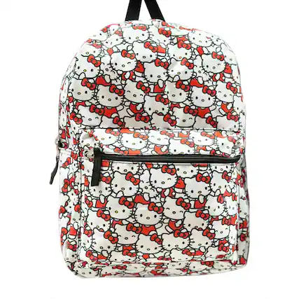 Front. Hello Kitty - Sanrio Hello Kitty All Over Print 16 Inch Kids Backpack - Multi-Color.