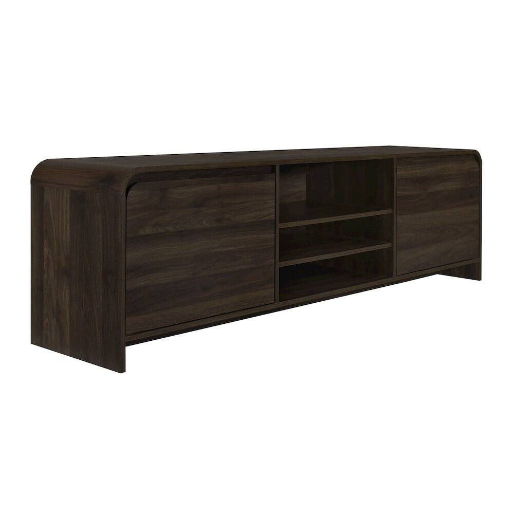 Alt View 3. New Classic Furniture - Mara Wood Walnut TV Stand - Brown.