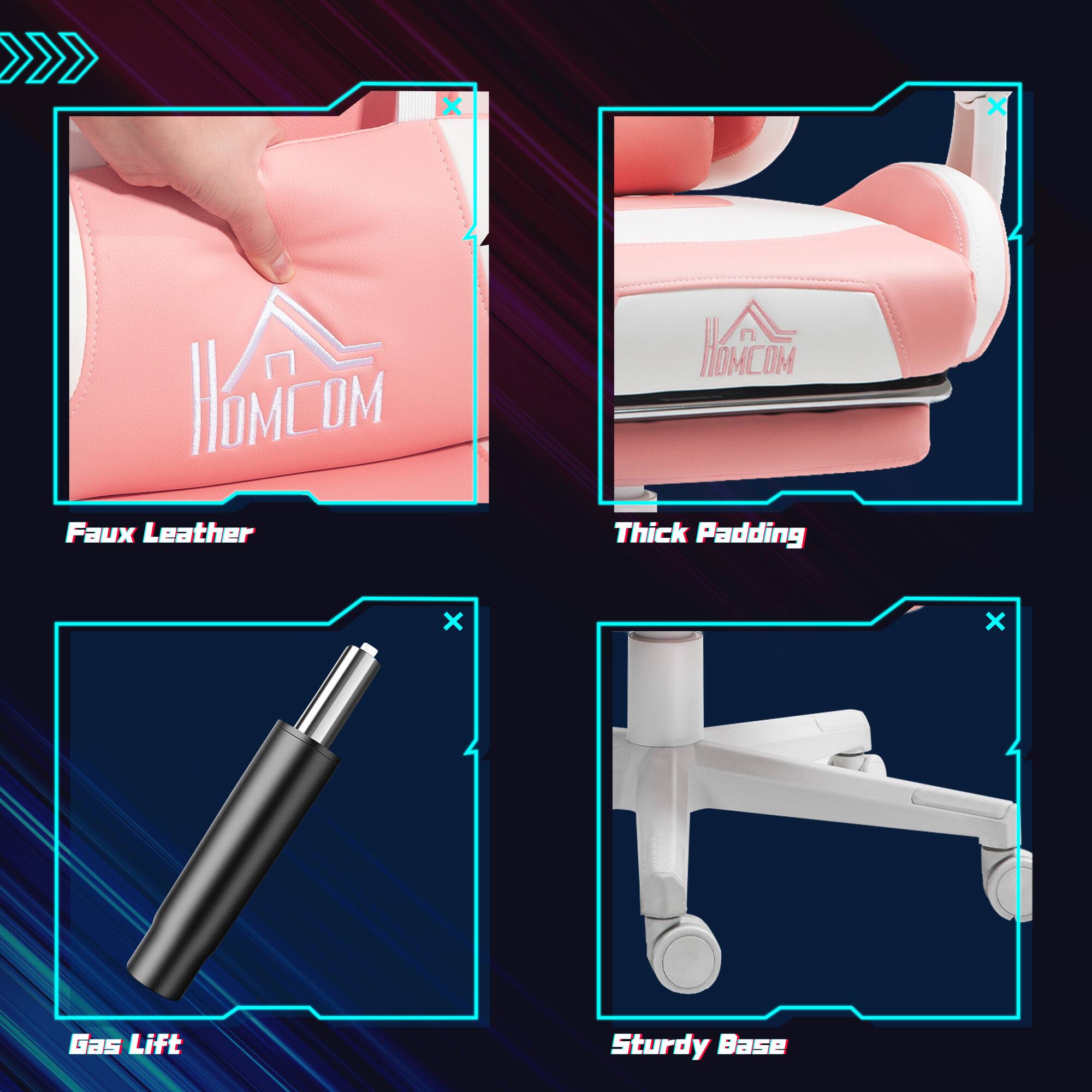 Faux Leather, Thick Padding, Gas Lift, Sturdy Base