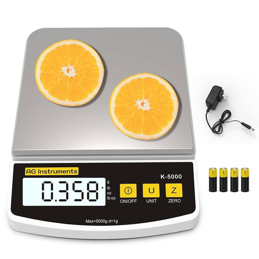 AG Instruments  
K-5000  
0.358 g  
Max=5000g d=1g  
ON/OFF UNIT ZERO