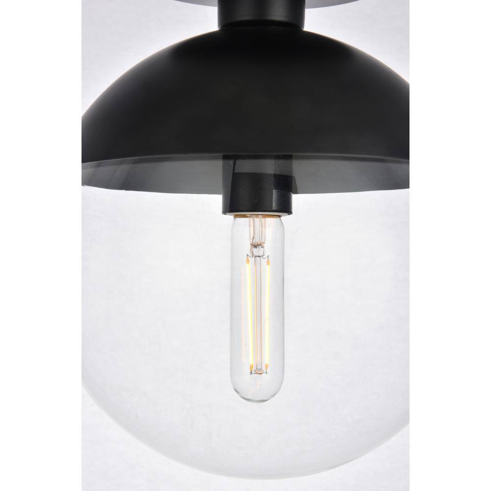Left. Living District - Eclipse 1 Light Black Flush Mount With Clear Glass - Black And Clear.