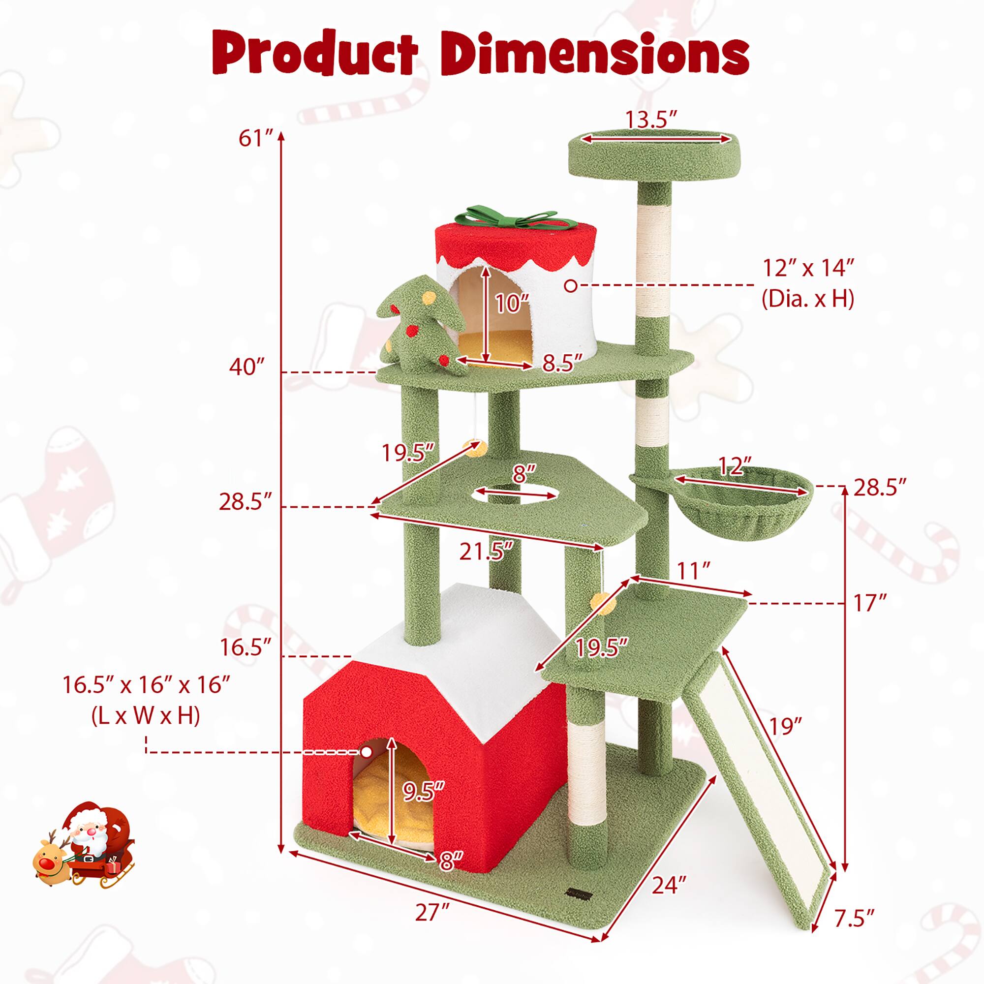 Product Dimensions

- 13.5" (Diameter)
- 12" x 14" (Diameter x Height)
- 10"
- 8.5"
- 61" (Height)
- 40"
- 19.5"
- 28.5"
- 16.5" x 16" x 16" (Length x Width x Height)
- 21.5"
- 19"
- 27"
- 24"
- 7.5"
- 9.5"
- 8"