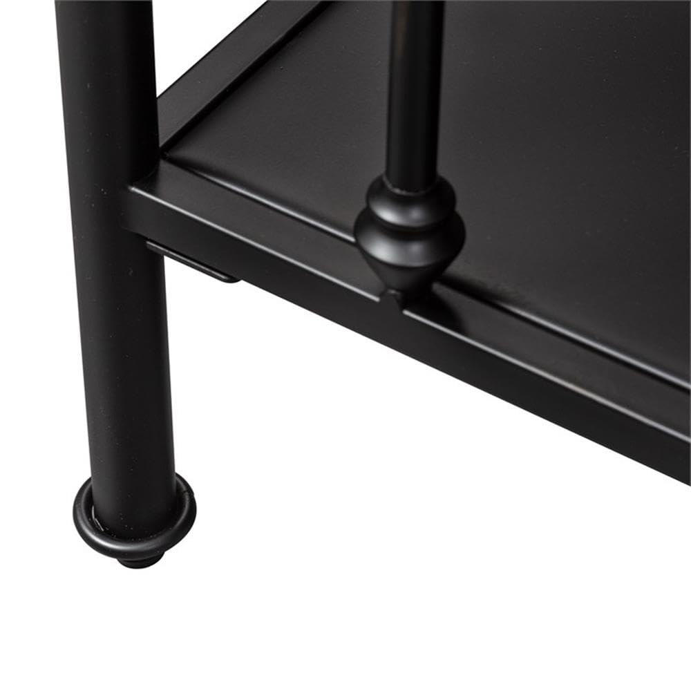 Angle. Liberty Furniture Industries - Vintage Series Open Night Stand - Black in Distressed Metal - Black.