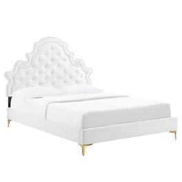 Modway - Gwyneth Tufted Performance Velvet Twin Platform Bed - White