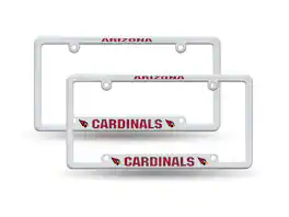 Rico Industries - Arizona Football Cardinals Raised Letter White Plastic License Plate Frame - Set of 2 Frames - Multi