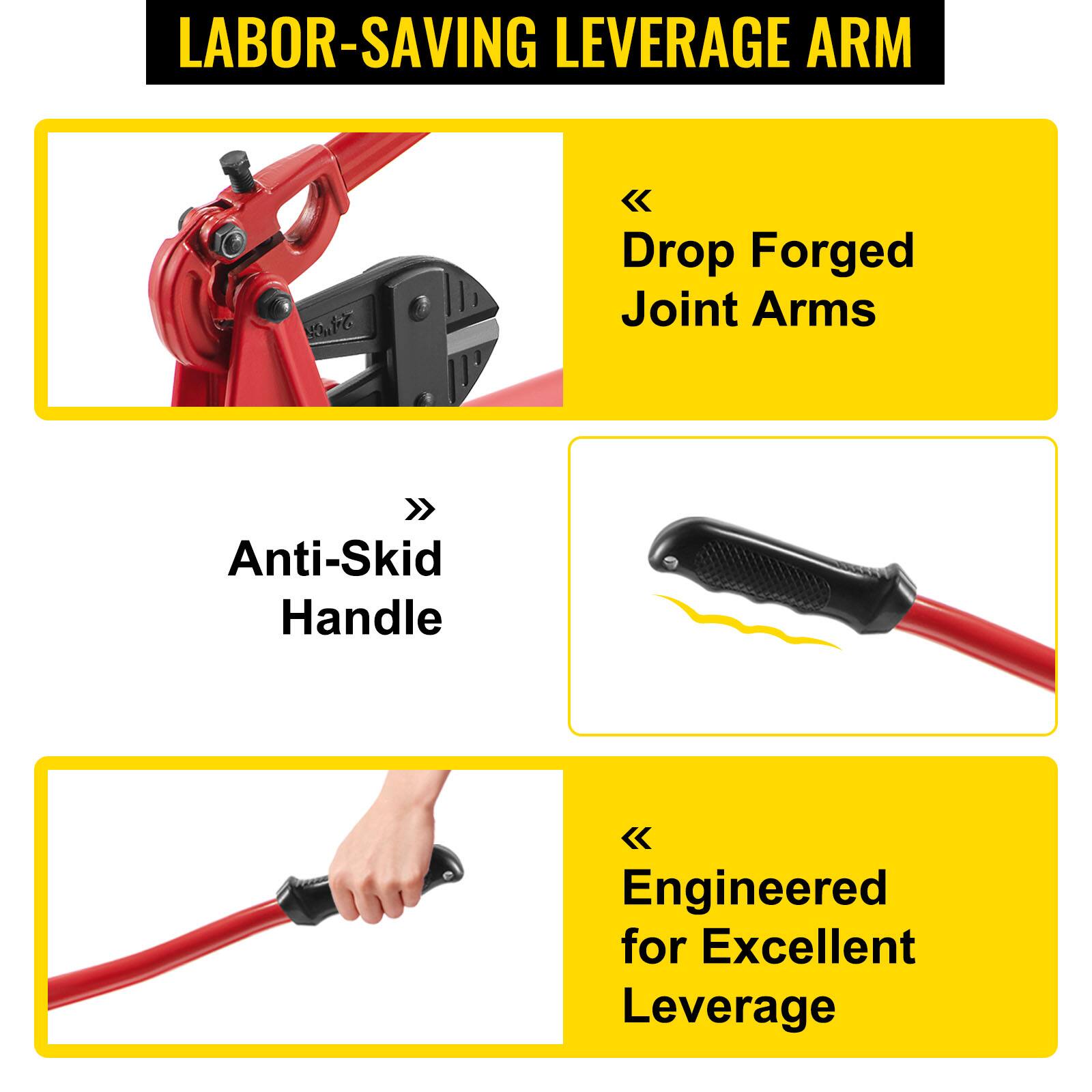 LABOR-SAVING LEVERAGE ARM

- Drop Forged Joint Arms
- Anti-Skid Handle
- Engineered for Excellent Leverage